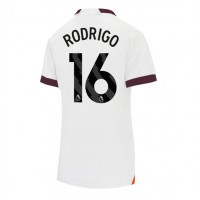 Fotballdrakt Dame Manchester City Rodri Hernandez #16 Bortedrakt 2023-24 Kortermet